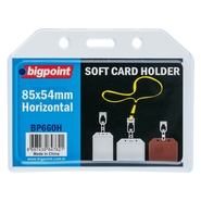 ID Card Holder Soft Horizontal Clear 85x54mm